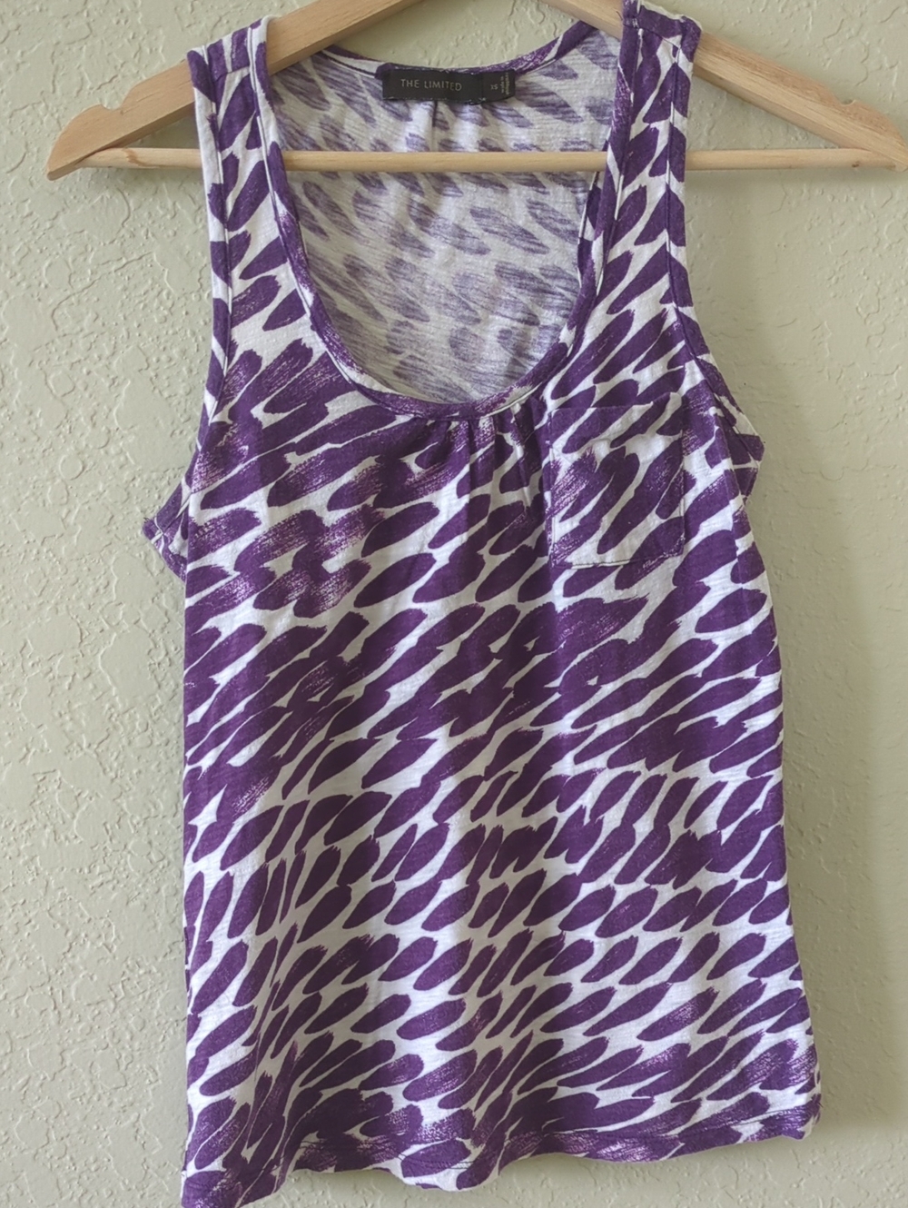 The Limited Purple & White Patterned Scoop Tank